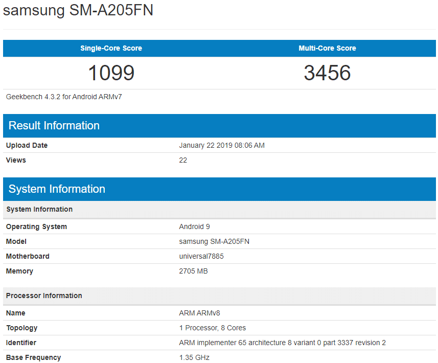 Samsung Galaxy-A20-spotted at benchmark