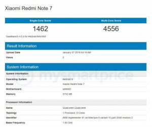 Xiomi Redmi Note 7 spotted at Geekbench