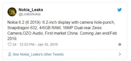Nokia 6.2 (2019) tweet leaks
