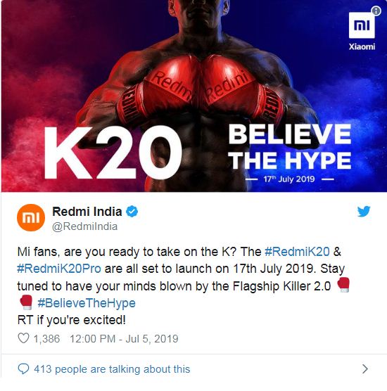 Redmi K20 teaser leaks
