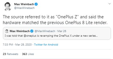 OnePlus Z leak reveals
